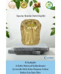 Altın Mumluk Şamdan 3 Adet Tealight Uyumlu Üçlü Orta Erimiş Mum Model